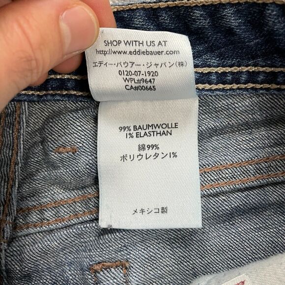 Eddie Bauer Classic Fit Denim Jeans Womens 31x29 Blue Dark Wash Straight Mid Rs - Picture 8 of 15